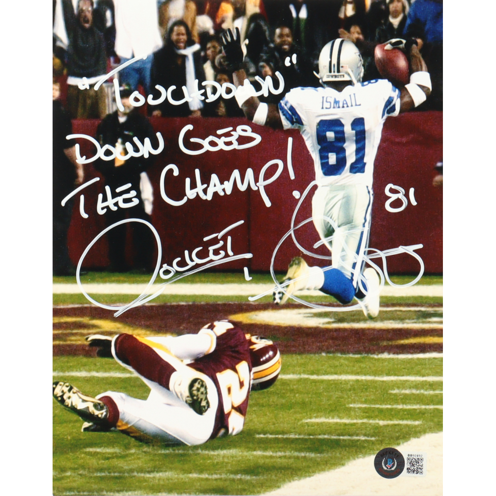 Raghib "Rocket" Ismail Signed Cowboys 8x10 Photo Inscribed "'Touchdown'" & "Down Goes The Champ!" (Beckett) at PristineAuction.com
