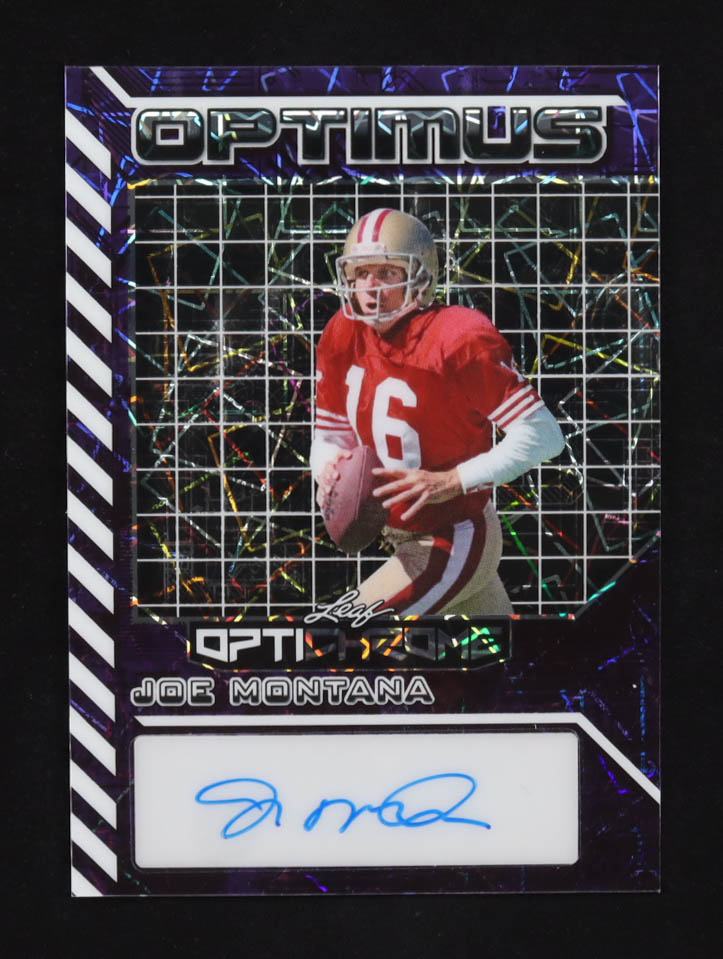 Joe Montana 2025 Leaf Optichrome Optimus Purple Lazer Auto #OA-JM1 #4/5 at PristineAuction.com Joe Montana 2025 Leaf Optichrome Optimus Purple Lazer Auto #OA-JM1 #4/5 at PristineAuction.com