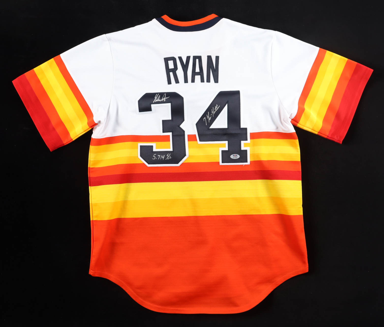 Nolan Ryan Signed Astros Nike Authentic Jersey Inscribed "5,714 K's" & "7 No-Hitters" (PSA) at PristineAuction.com Nolan Ryan Signed Astros Nike Authentic Jersey Inscribed "5,714 K's" & "7 No-Hitters" (PSA) at PristineAuction.com