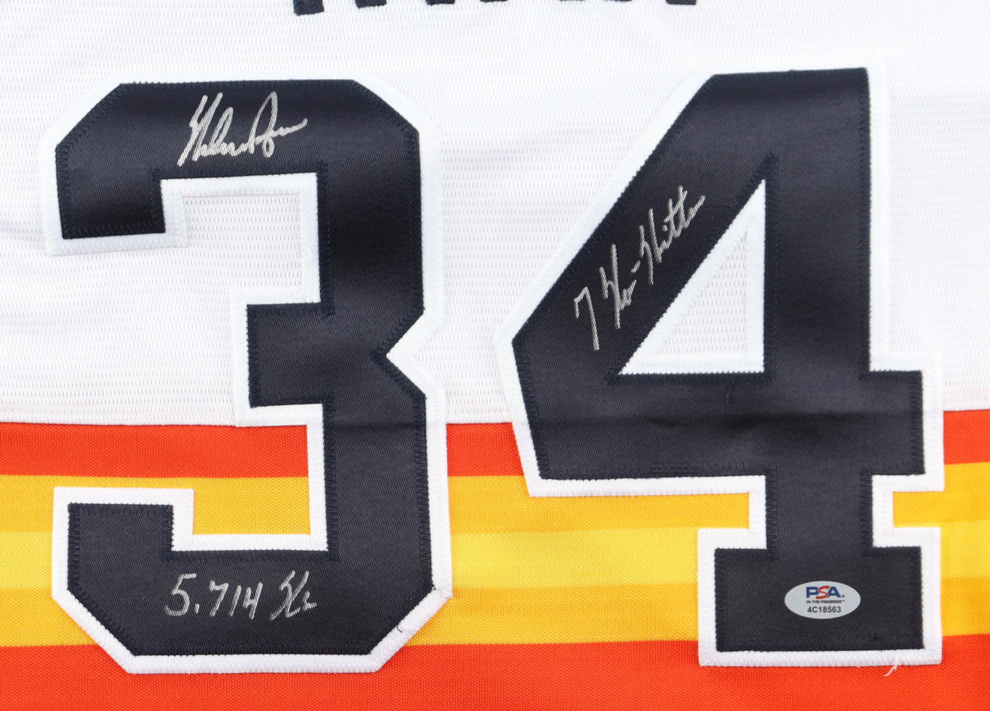 Nolan Ryan Signed Astros Nike Authentic Jersey Inscribed "5,714 K's" & "7 No-Hitters" (PSA) at PristineAuction.com Nolan Ryan Signed Astros Nike Authentic Jersey Inscribed "5,714 K's" & "7 No-Hitters" (PSA) at PristineAuction.com