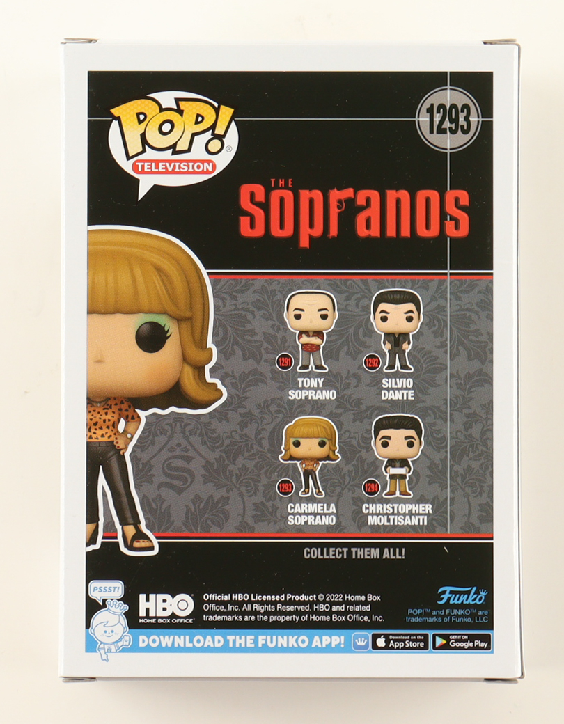 Edie Falco Signed "The Sopranos" #1293 Carmela Soprano Funko Pop! Vinyl Figure (Beckett) at PristineAuction.com Edie Falco Signed "The Sopranos" #1293 Carmela Soprano Funko Pop! Vinyl Figure (Beckett) at PristineAuction.com
