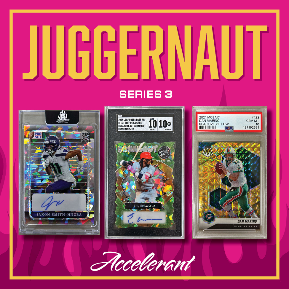 Accelerant "JUGGERNAUT SERIES 3" Mystery Box at PristineAuction.com Accelerant "JUGGERNAUT SERIES 3" Mystery Box at PristineAuction.com