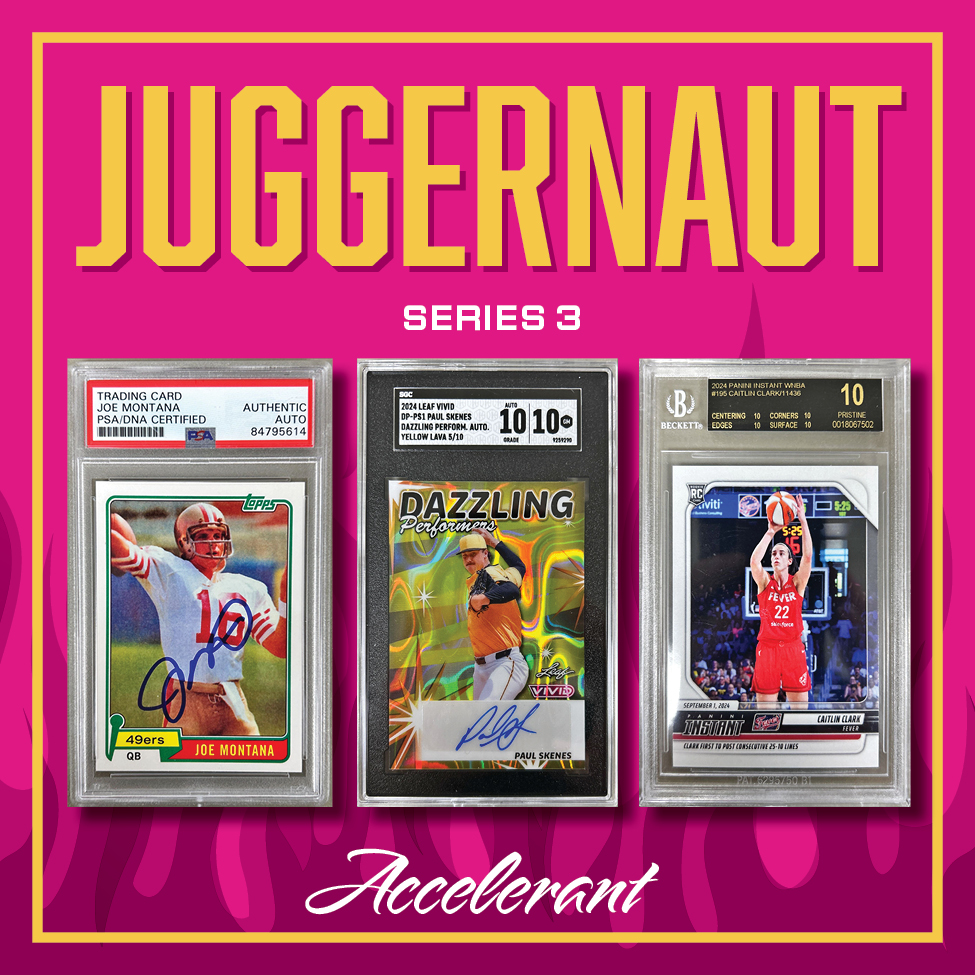 Accelerant "JUGGERNAUT SERIES 3" Mystery Box at PristineAuction.com Accelerant "JUGGERNAUT SERIES 3" Mystery Box at PristineAuction.com