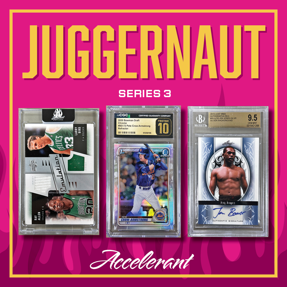 Accelerant "JUGGERNAUT SERIES 3" Mystery Box at PristineAuction.com Accelerant "JUGGERNAUT SERIES 3" Mystery Box at PristineAuction.com