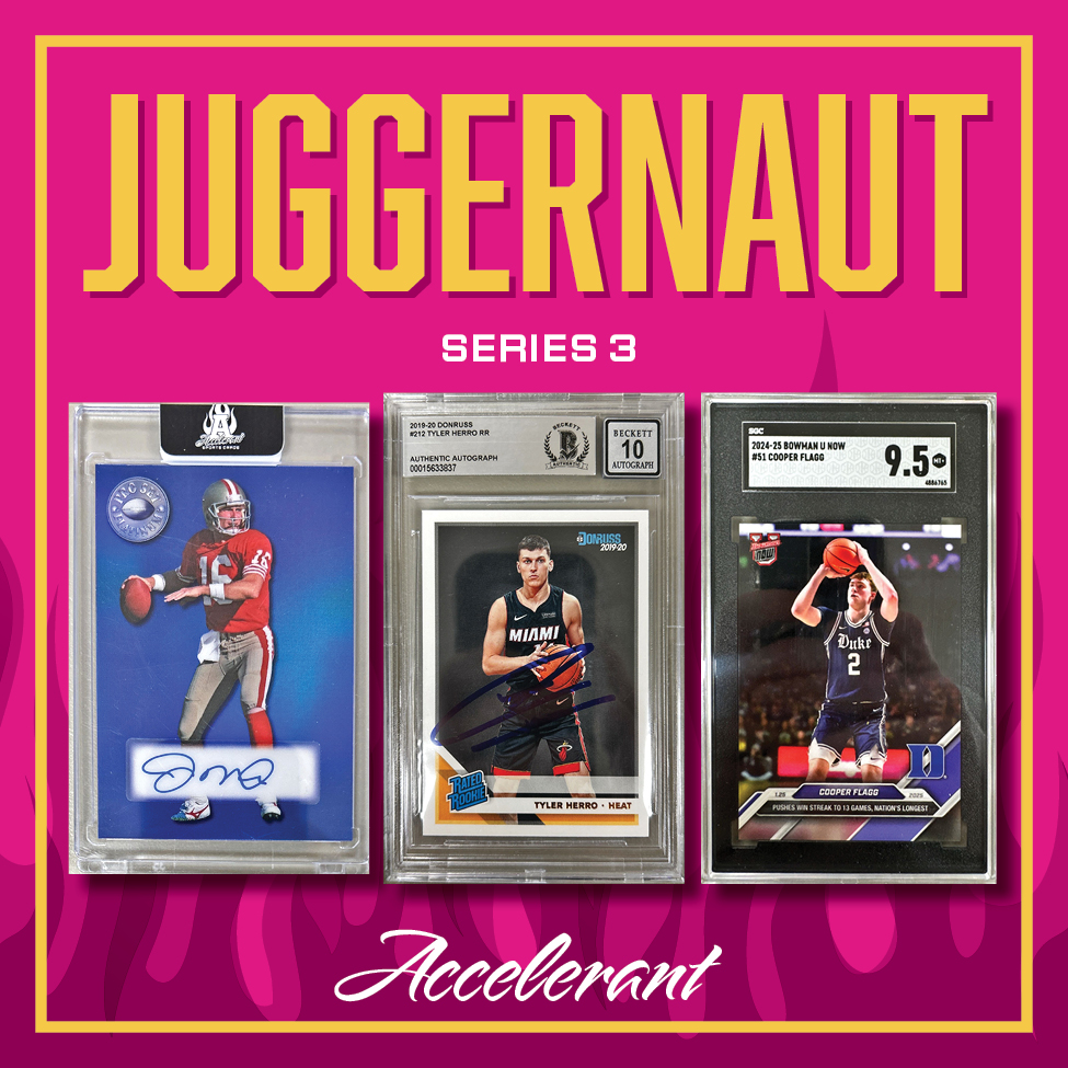 Accelerant "JUGGERNAUT SERIES 3" Mystery Box at PristineAuction.com Accelerant "JUGGERNAUT SERIES 3" Mystery Box at PristineAuction.com