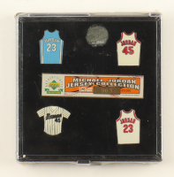 Michael Jordan Upper Deck Jersey LE Pin Set with (4) Pins & Original Case at PristineAuction.com