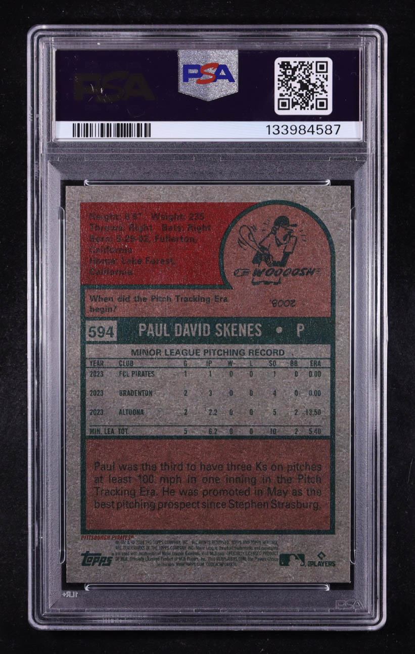 Paul Skenes 2024 Topps Heritage #594 RC (PSA 9) at PristineAuction.com Paul Skenes 2024 Topps Heritage #594 RC (PSA 9) at PristineAuction.com