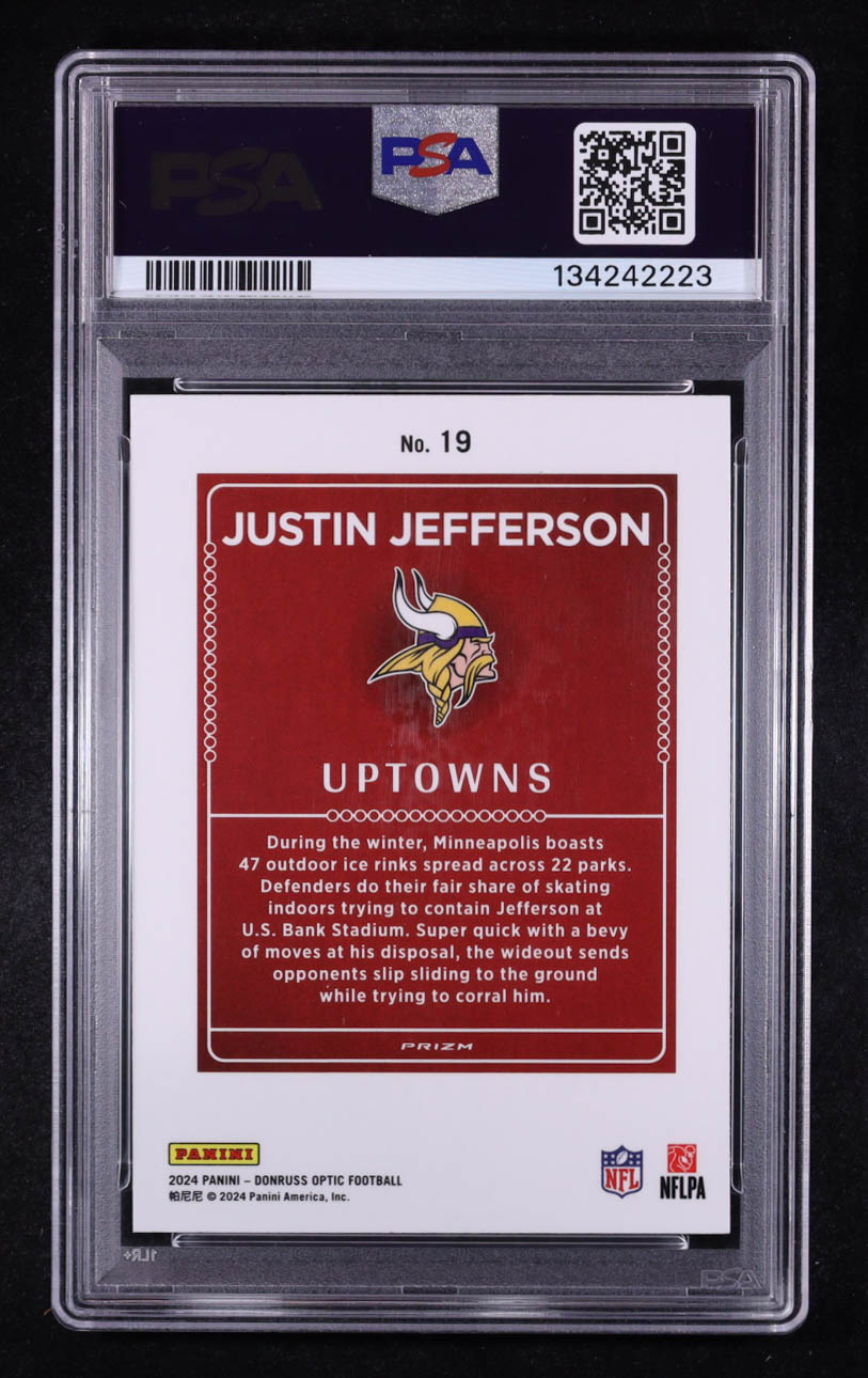 Justin Jefferson 2024 Donruss Optic Uptowns #19 (PSA 10) at PristineAuction.com Justin Jefferson 2024 Donruss Optic Uptowns #19 (PSA 10) at PristineAuction.com