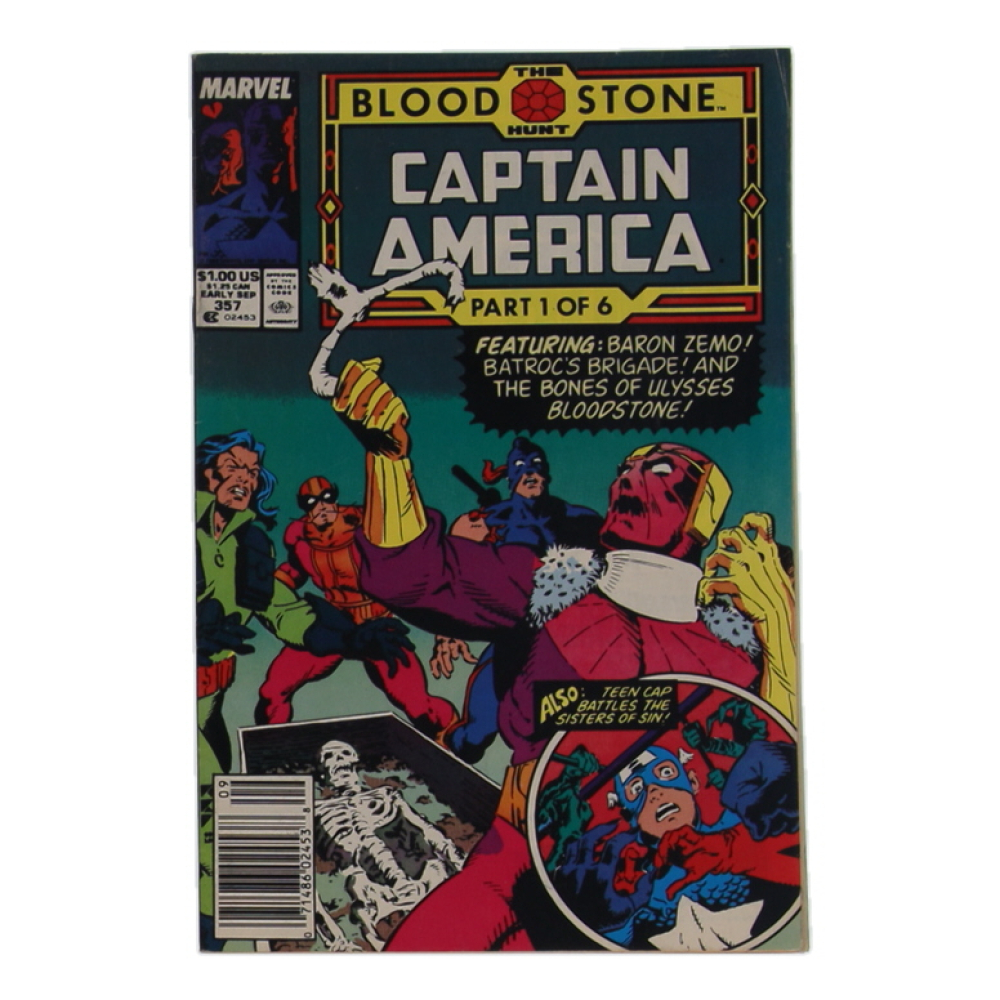 1989 "Captain America" Issue #357 Marvel Comic Book at PristineAuction.com