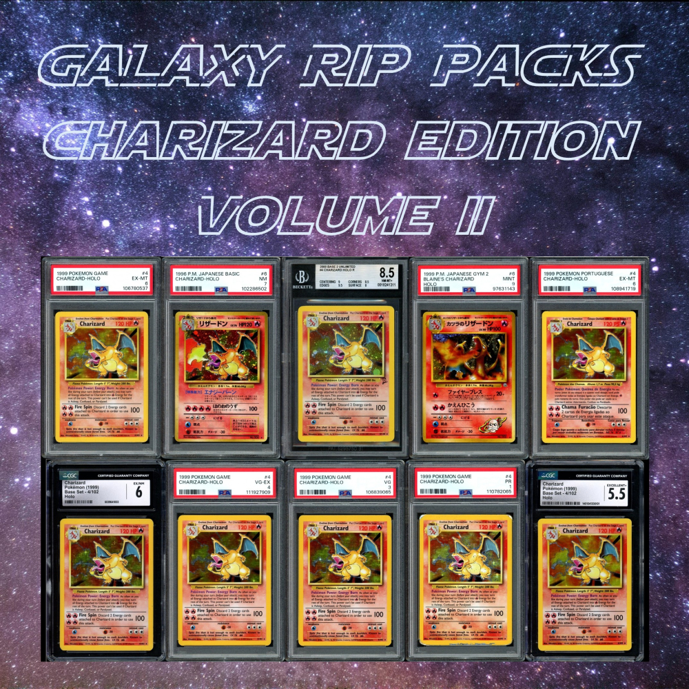 Pok&eacute;mon Charizard ONLY! Galaxy Rip Packs Exclusive Pristine Auction Edition Mystery Packs Volume II - Limited to 250 Packs! at PristineAuction.com