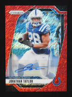 Jonathan Taylor 2024 Panini Prizm Autographs Prizms Red Shimmer #121 #30/35 at PristineAuction.com