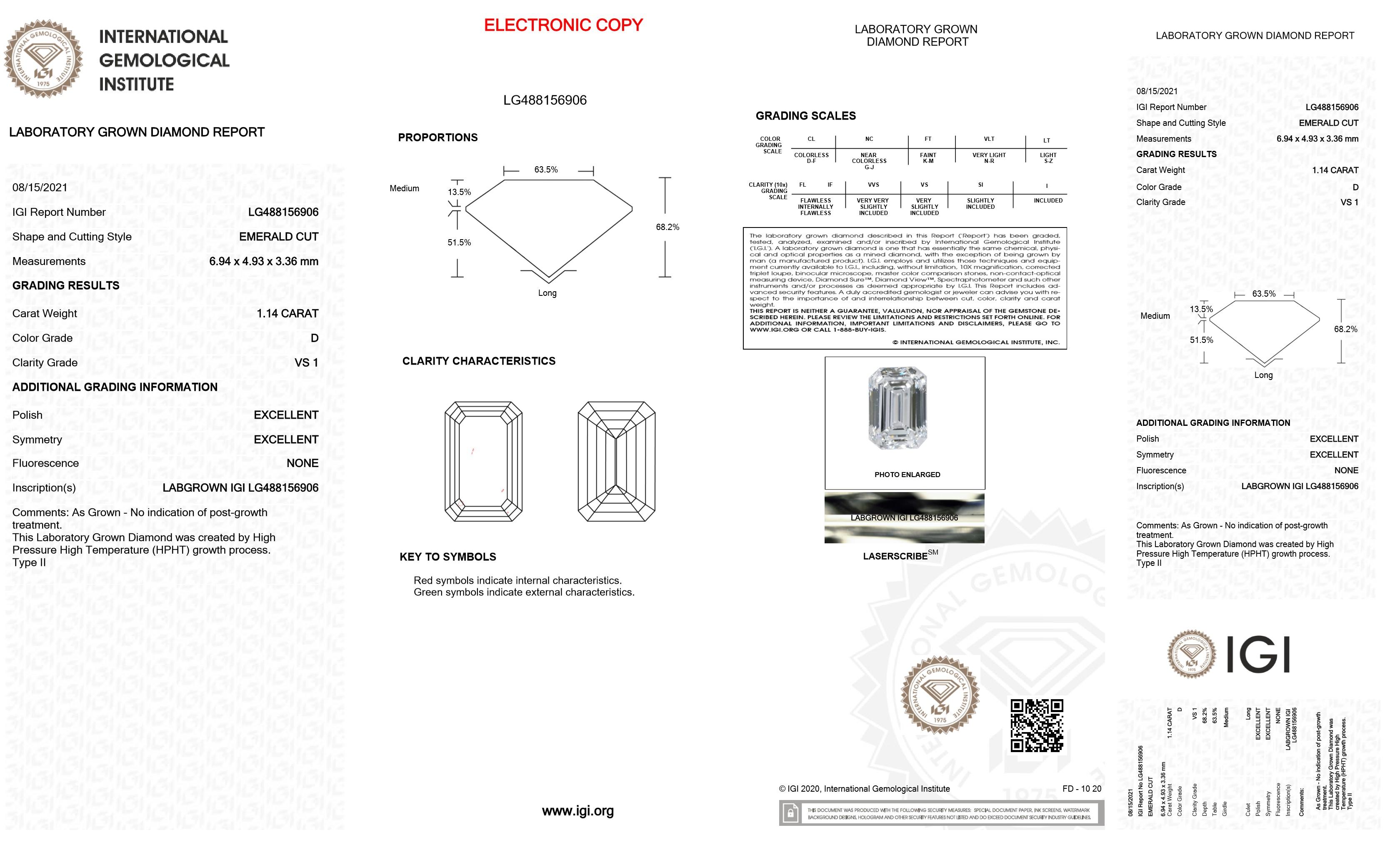 1.14 Carats Lab Grown Diamond Loose D, VS1 | (IGI Cert) at PristineAuction.com 1.14 Carats Lab Grown Diamond Loose D, VS1 | (IGI Cert) at PristineAuction.com