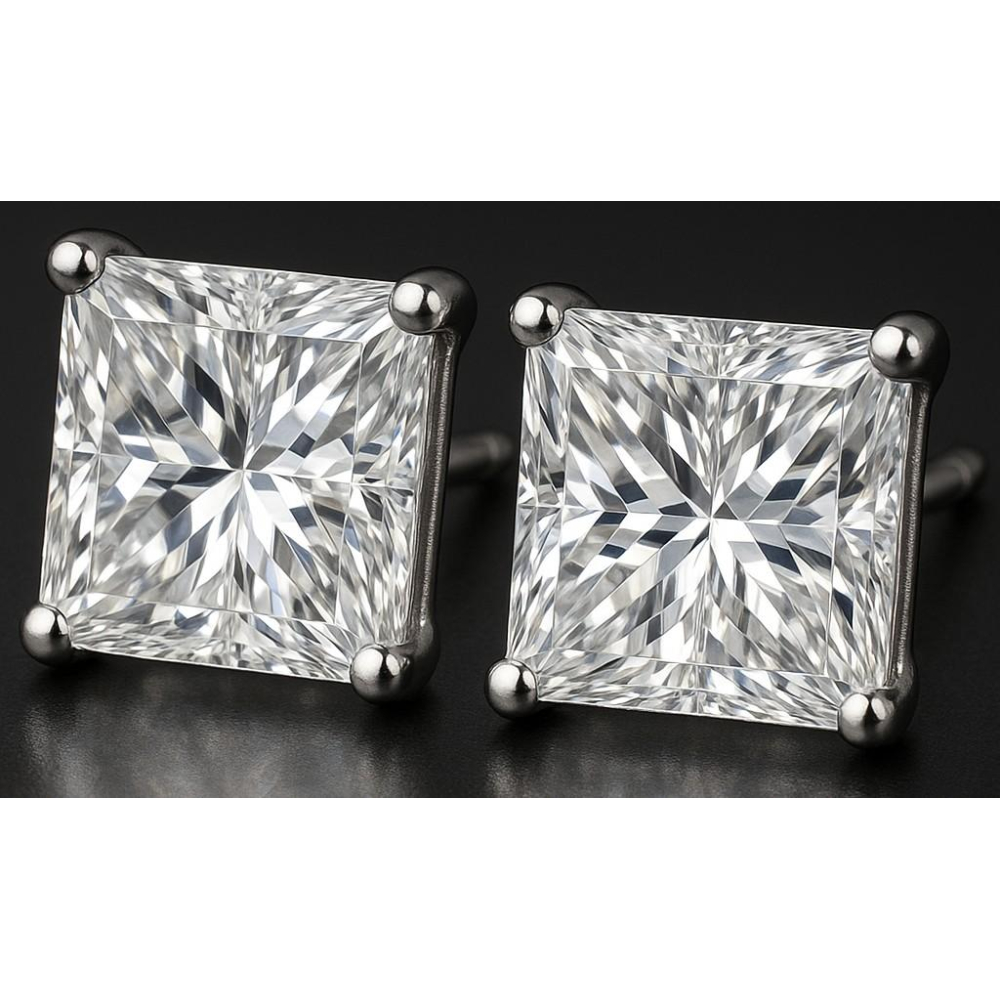 3.09 Carats Lab Grown Diamond Stud Earrings G, VVS2 | $6,100 Estimated Retail Value (UGL & IGI Certs) | Brand New at PristineAuction.com