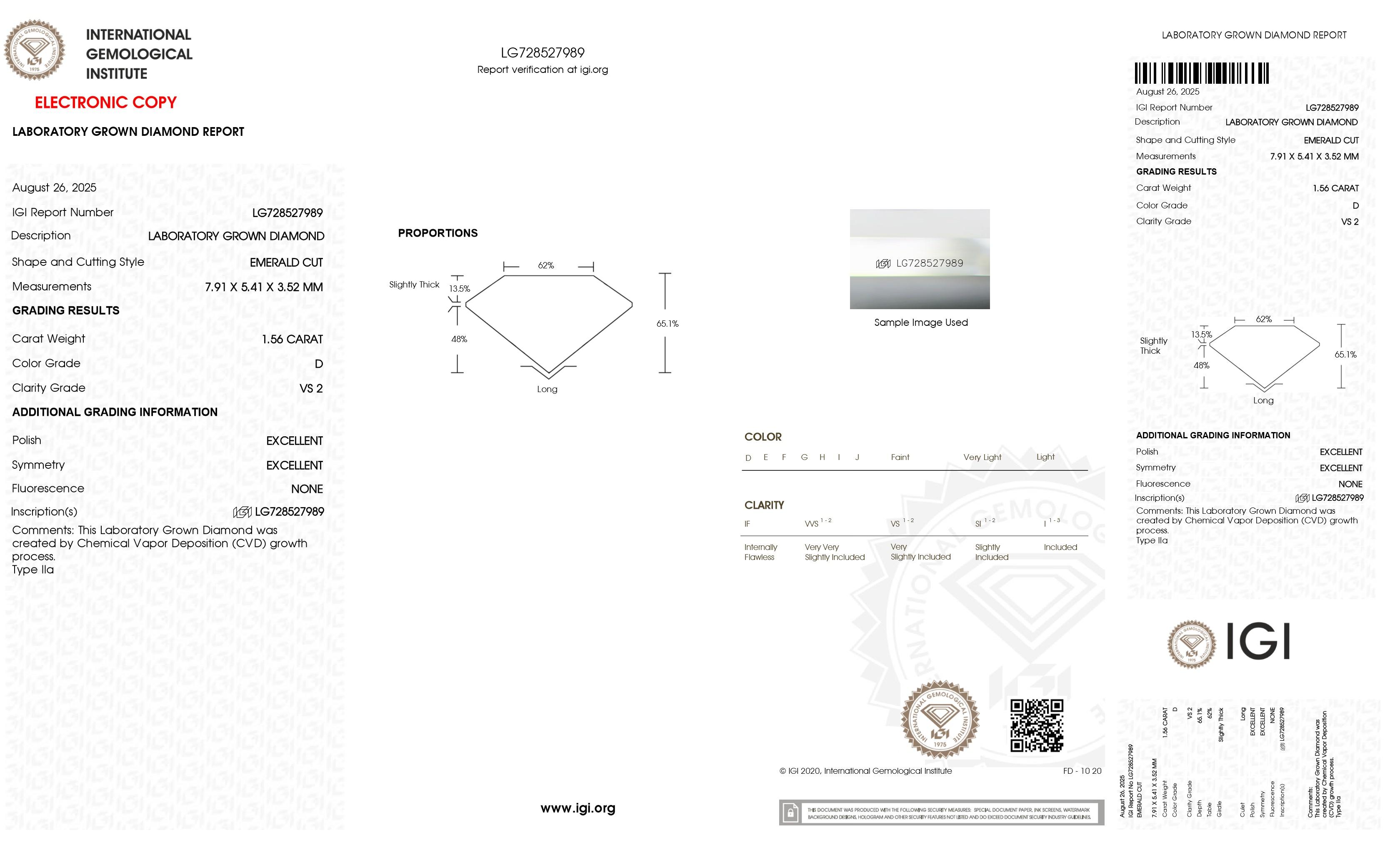 1.56 Carats Lab Grown Diamond Loose D, VS2 | $2,200 Estimated Retail Value (UGL & IGI Certs) | Brand New at PristineAuction.com 1.56 Carats Lab Grown Diamond Loose D, VS2 | $2,200 Estimated Retail Value (UGL & IGI Certs) | Brand New at PristineAuction.com