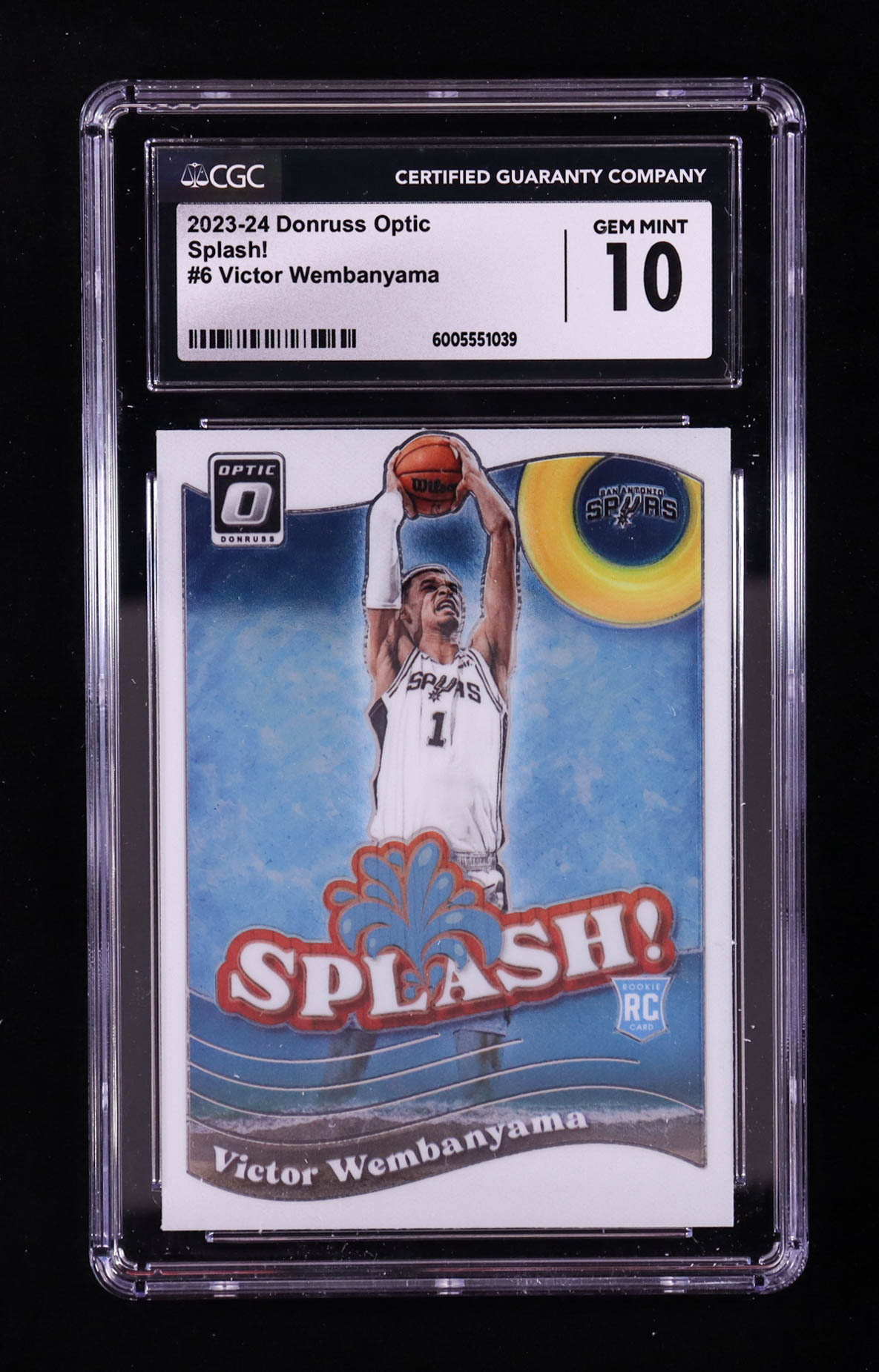 Victor Wembanyama 2023-24 Donruss Optic Splash! #6 RC (CGC 10) at PristineAuction.com Victor Wembanyama 2023-24 Donruss Optic Splash! #6 RC (CGC 10) at PristineAuction.com