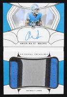 Amon-Ra St. Brown 2021 Panini National Treasures Rookie Jumbo Materials Prime Signatures Booklet #27 #93/99 RC at PristineAuction.com