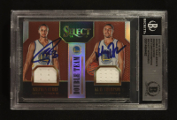 Klay Thompson & Stephen Curry Signed 2014-15 Select Double Team Jerseys Prizms Copper #25 #18/49 (Beckett | Auto Grade BGS 10) at PristineAuction.com
