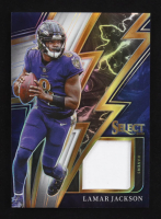Lamar Jackson 2022 Select Sparks Materials Prizm White #12 #29/75 at PristineAuction.com