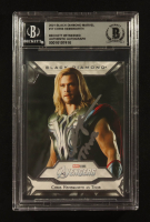 Chris Hemsworth Signed Thor 2021 Black Diamond Marvel #17 #072/149 (Beckett | Auto Grade BGS 10) at PristineAuction.com