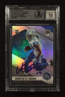 Amon-Ra St. Brown Signed 2021 Panini Mosaic Rookie Variations Silver #328 RC (Beckett | Auto Grade BGS 10) at PristineAuction.com