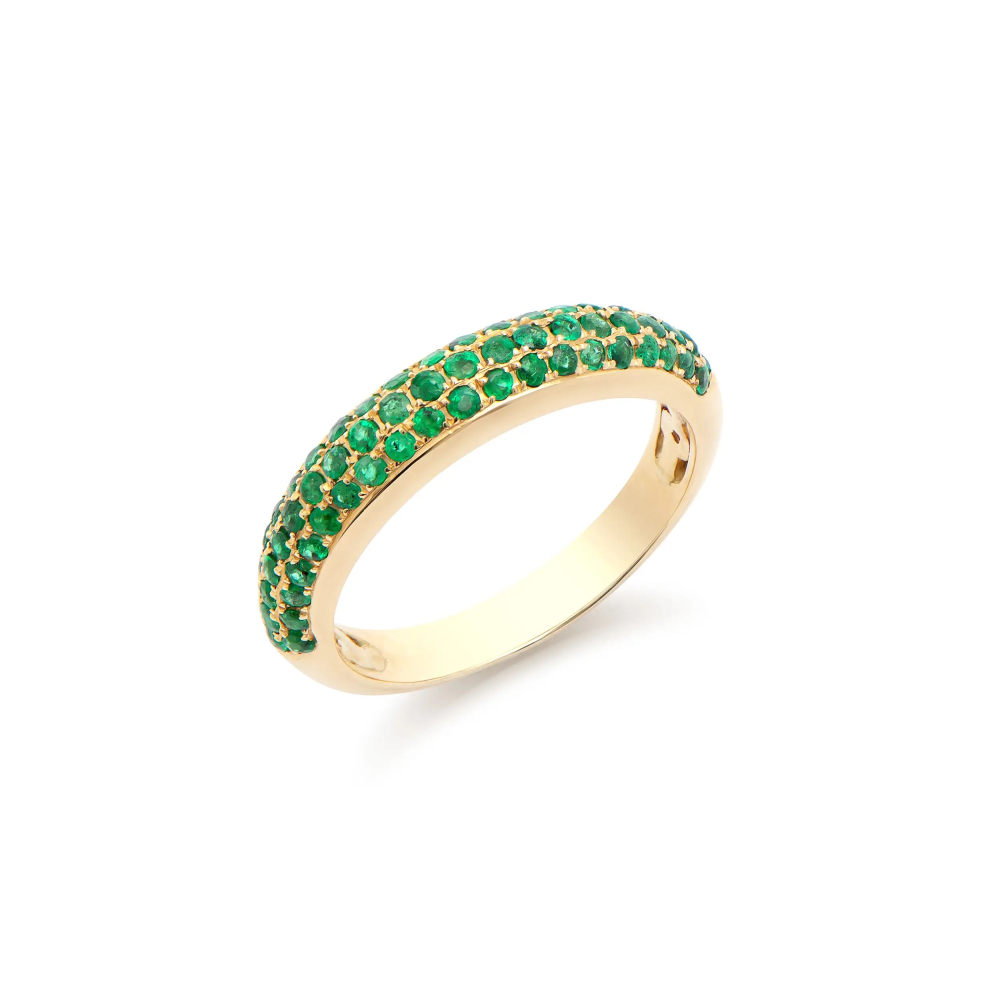 0.85 CTW Natural Emerald 14K Yellow Gold Designer Ring | Estimated Retail Value: $7329 (AMG) at PristineAuction.com