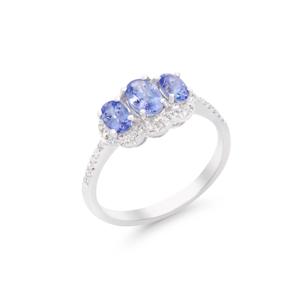 1.21 CTW Natural Tanzanite & Diamonds 14K White Gold Designer Ring | Estimated Value $7,389 (AMG) at PristineAuction.com