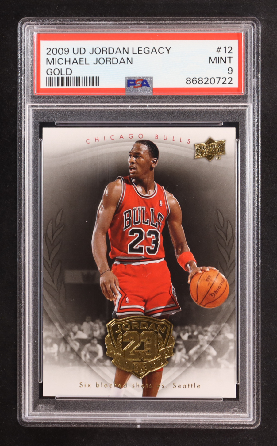 Michael Jordan 2009-10 Upper Deck Michael Jordan Legacy Collection Gold #12 (PSA 9) at PristineAuction.com Michael Jordan 2009-10 Upper Deck Michael Jordan Legacy Collection Gold #12 (PSA 9) at PristineAuction.com
