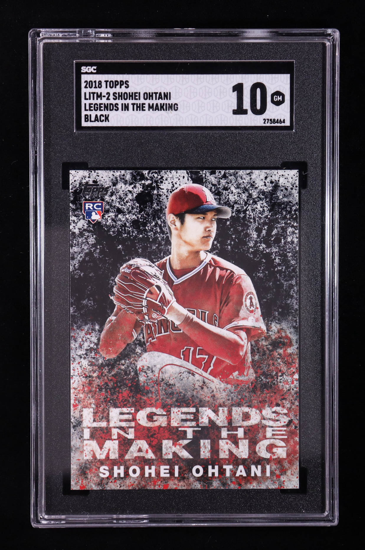 Shohei Ohtani 2018 Topps Legends in the Making Series 2 Black #LITM2 RC (SGC 10) at PristineAuction.com Shohei Ohtani 2018 Topps Legends in the Making Series 2 Black #LITM2 RC (SGC 10) at PristineAuction.com