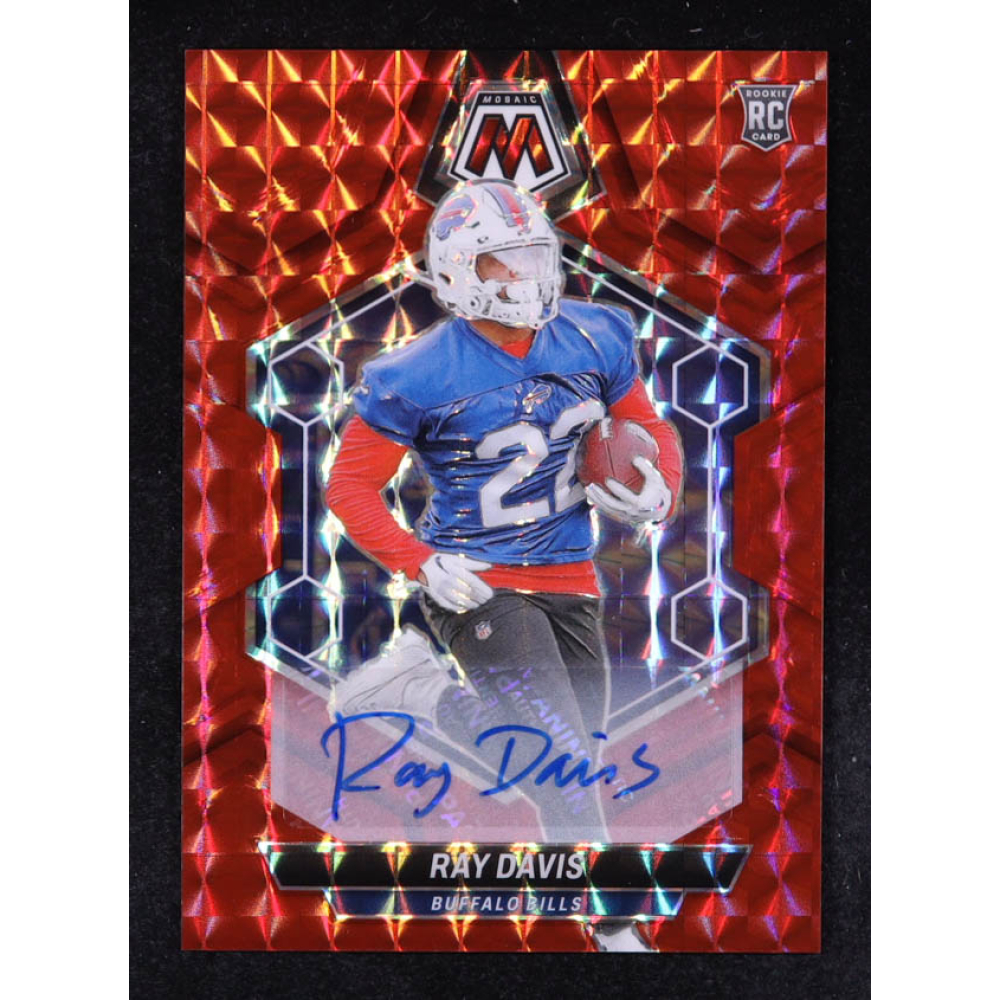 Ray Davis 2024 Panini Mosaic Rookie Autographs Mosaic Red #387 #180/199 RC at PristineAuction.com