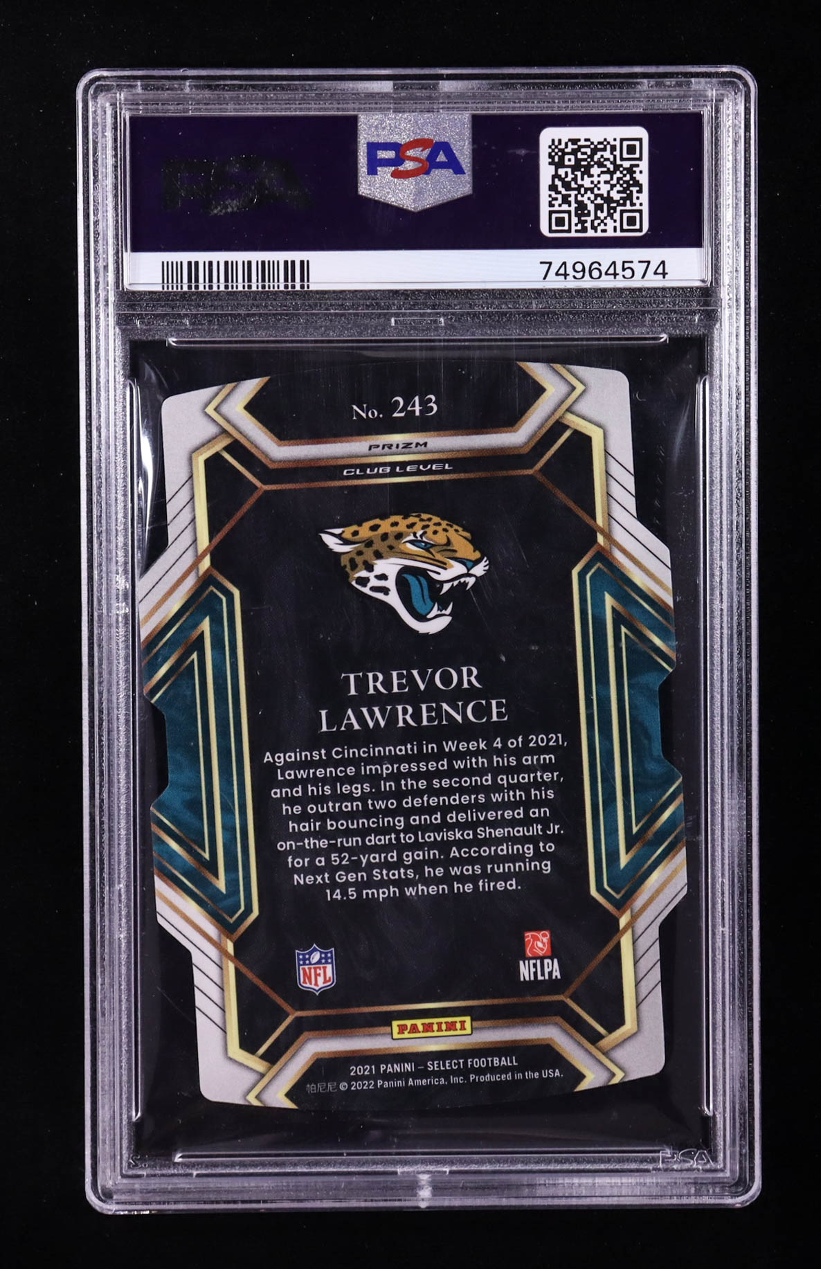 Trevor Lawrence 2021 Select Prizm Black and Gold Die Cut #243 RC (PSA 9) at PristineAuction.com Trevor Lawrence 2021 Select Prizm Black and Gold Die Cut #243 RC (PSA 9) at PristineAuction.com