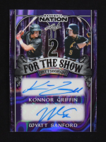 Konnor Griffin / Wyatt Sanford 2025 Leaf Baseball Nation 2 For The Show Purple Autographs #2S-11 RC #5/8 at PristineAuction.com