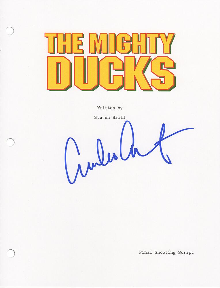 Emilio Estevez Signed "The Mighty Ducks" Movie Script Cover Page (Schwartz) at PristineAuction.com Emilio Estevez Signed "The Mighty Ducks" Movie Script Cover Page (Schwartz) at PristineAuction.com