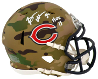 Brian Urlacher Signed Bears Camo Alternate Speed Mini Helmet Inscribed "HOF 18" (Schwartz) at PristineAuction.com