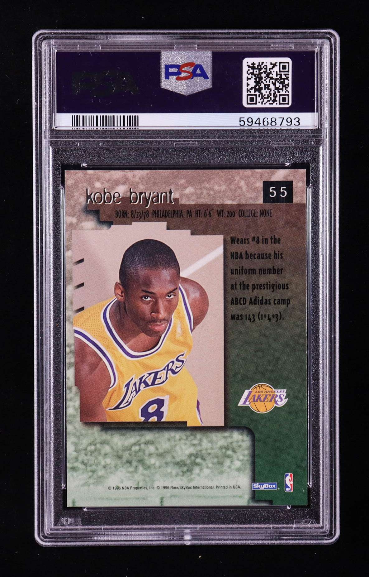 Kobe Bryant 1996-97 SkyBox Premium #55 RC (PSA 9) at PristineAuction.com Kobe Bryant 1996-97 SkyBox Premium #55 RC (PSA 9) at PristineAuction.com