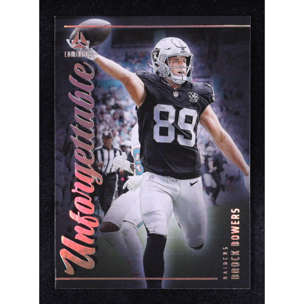 Brock Bowers 2025 Panini Luminance Unforgettable #5 at PristineAuction.com