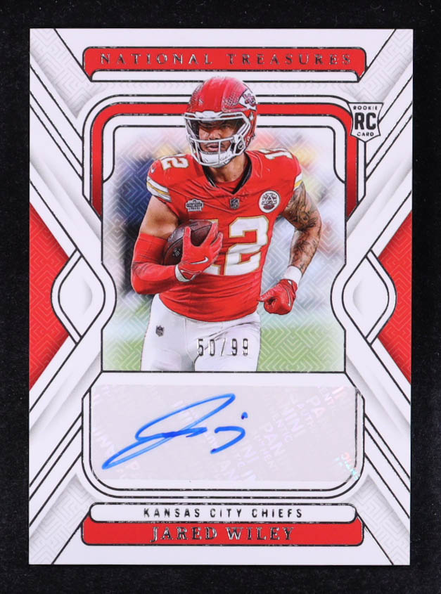 Jared Wiley 2024 Panini National Treasures AU RC #111 #50/99 RC at PristineAuction.com Jared Wiley 2024 Panini National Treasures AU RC #111 #50/99 RC at PristineAuction.com
