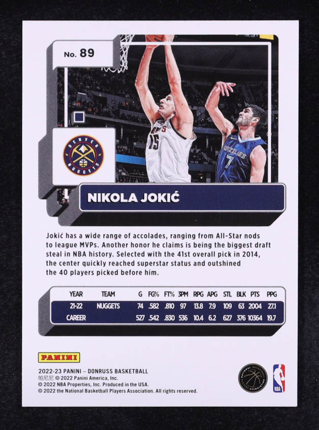 Nikola Jokic 2022-23 Donruss Holo Green Laser #89 at PristineAuction.com Nikola Jokic 2022-23 Donruss Holo Green Laser #89 at PristineAuction.com