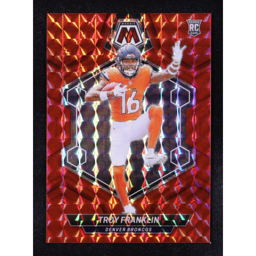 Troy Franklin 2024 Panini Mosaic Mosaic Red #378 RC at PristineAuction.com
