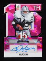 Bo Jackson 2025 Leaf NSCC 15th Anniversary Pink Crystal Die Cut Auto #CA-BJ1 #1/1 at PristineAuction.com