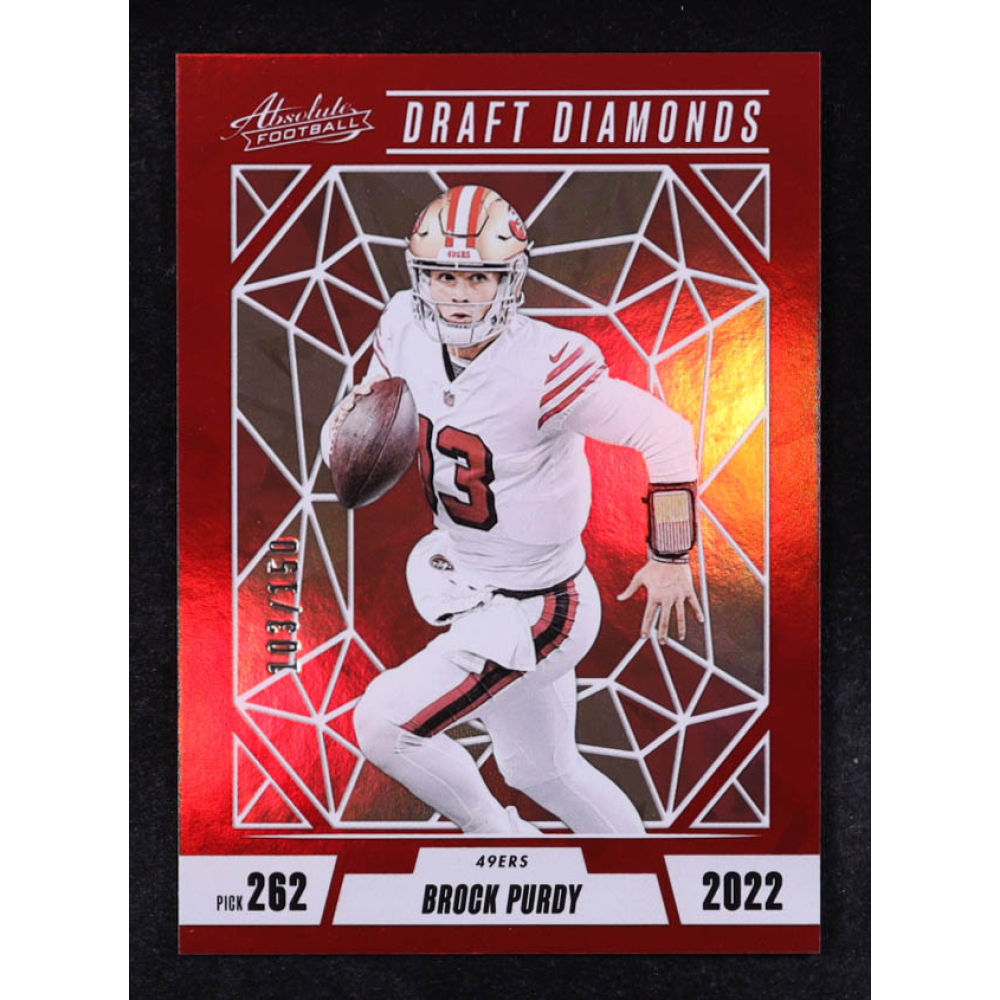 Brock Purdy 2024 Absolute Draft Diamonds Spectrum Red #2 #103/150 at PristineAuction.com