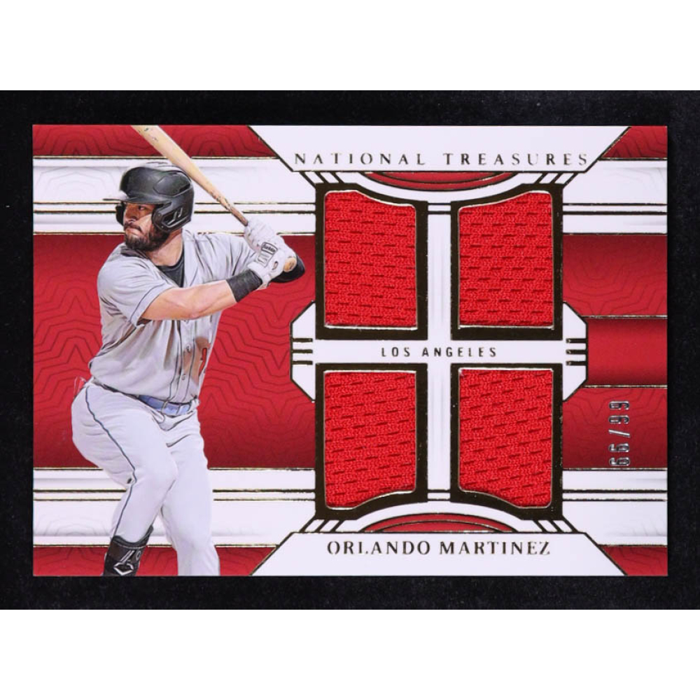 Orlando Martinez 2024 Panini National Treasures Game Gear Quad Swatches #30 #66/99 RC at PristineAuction.com
