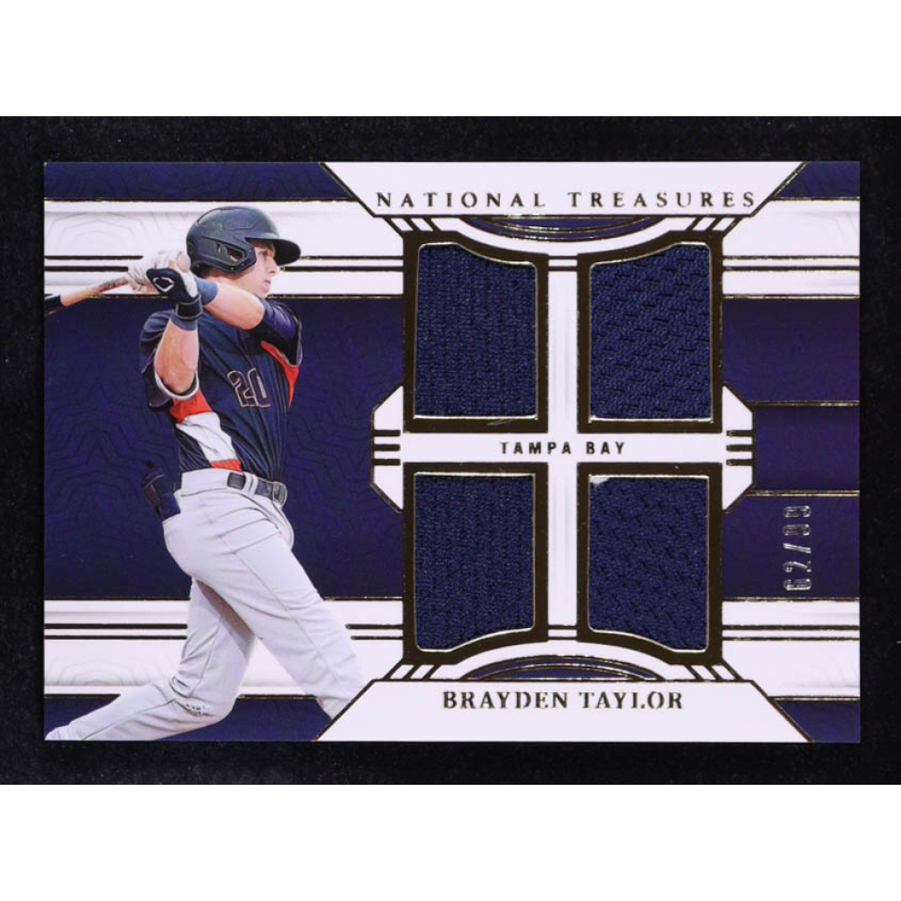 Brayden Taylor 2024 Panini National Treasures Game Gear Quad Swatches #9 #62/99 RC at PristineAuction.com
