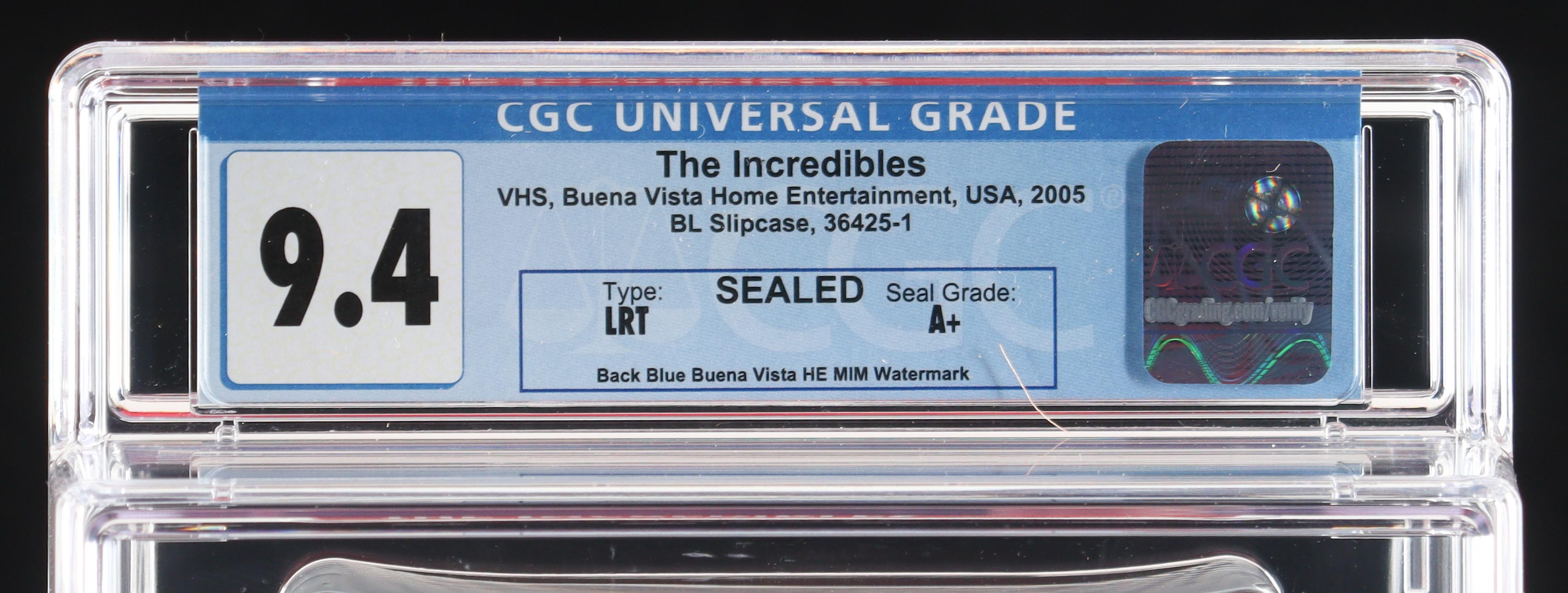2004 "The Incredibles" Factory Sealed VHS Tape (CGC 9.4) at PristineAuction.com 2004 "The Incredibles" Factory Sealed VHS Tape (CGC 9.4) at PristineAuction.com