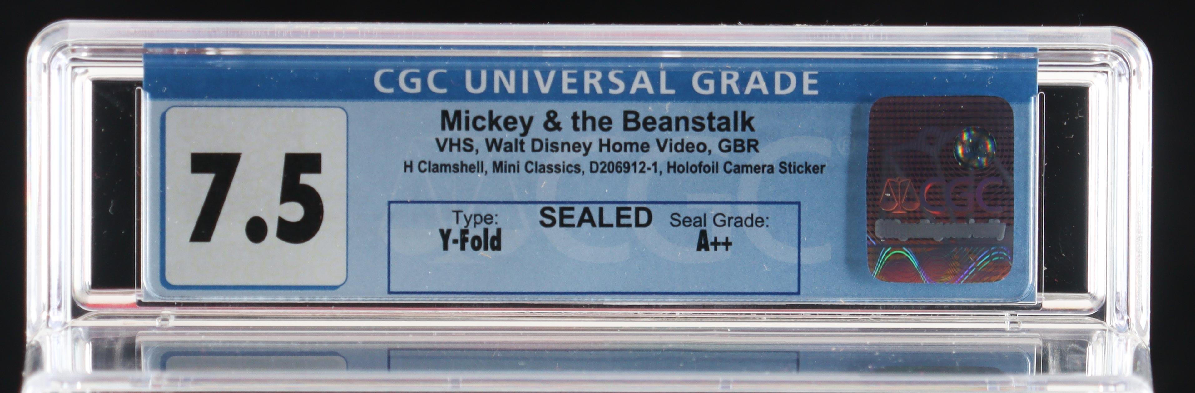 1947 "Mickey and the Beanstalk" Factory Sealed VHS Tape (CGC 7.5) at PristineAuction.com 1947 "Mickey and the Beanstalk" Factory Sealed VHS Tape (CGC 7.5) at PristineAuction.com