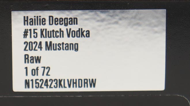 Hailie Deegan Signed 2024 #15 Klutch Vodka | 1:24 Raw Diecast Car (Deegan) at PristineAuction.com Hailie Deegan Signed 2024 #15 Klutch Vodka | 1:24 Raw Diecast Car (Deegan) at PristineAuction.com