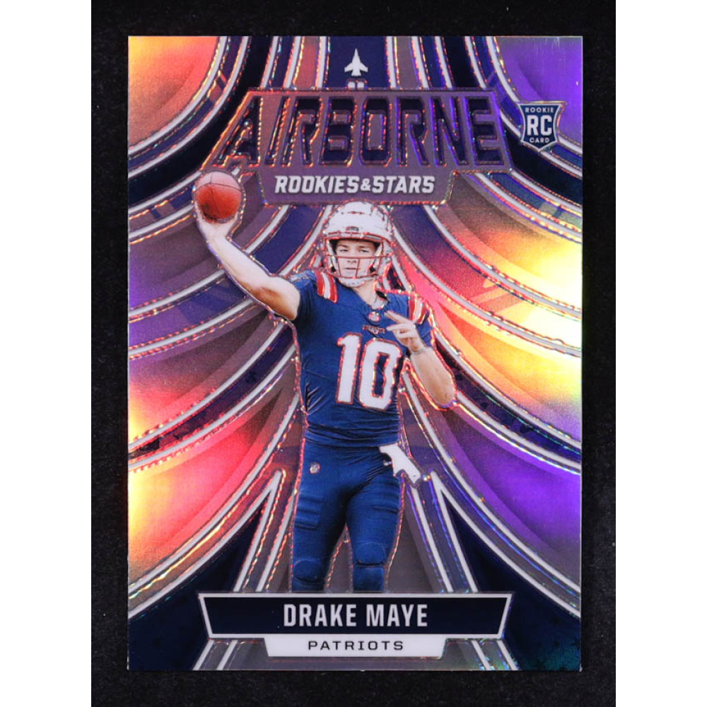Drake Maye 2024 Rookies and Stars Airborne Silver #24 RC at PristineAuction.com