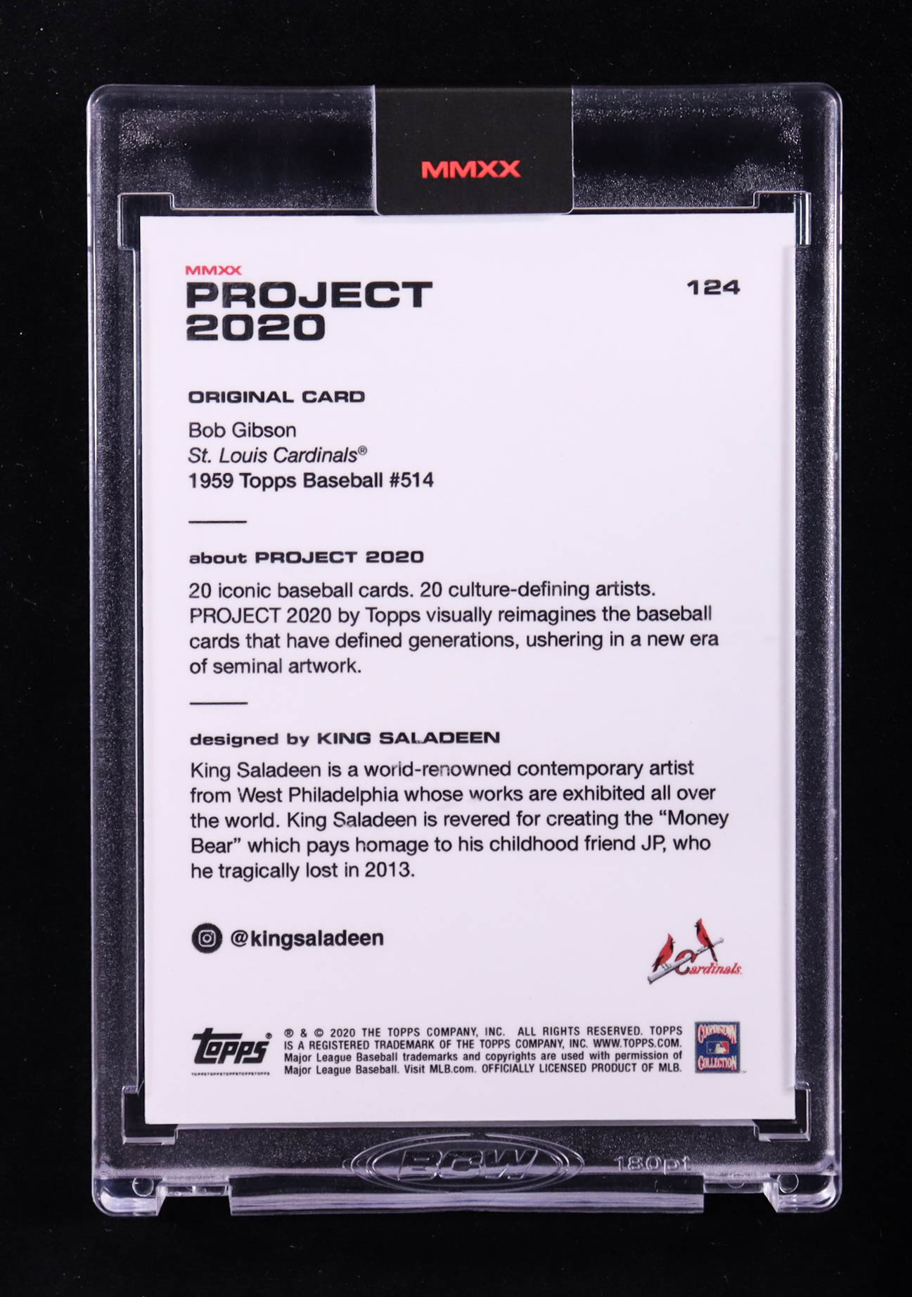 Bob Gibson 2020 Topps Project 2020 #124 / King Saladeen at PristineAuction.com Bob Gibson 2020 Topps Project 2020 #124 / King Saladeen at PristineAuction.com