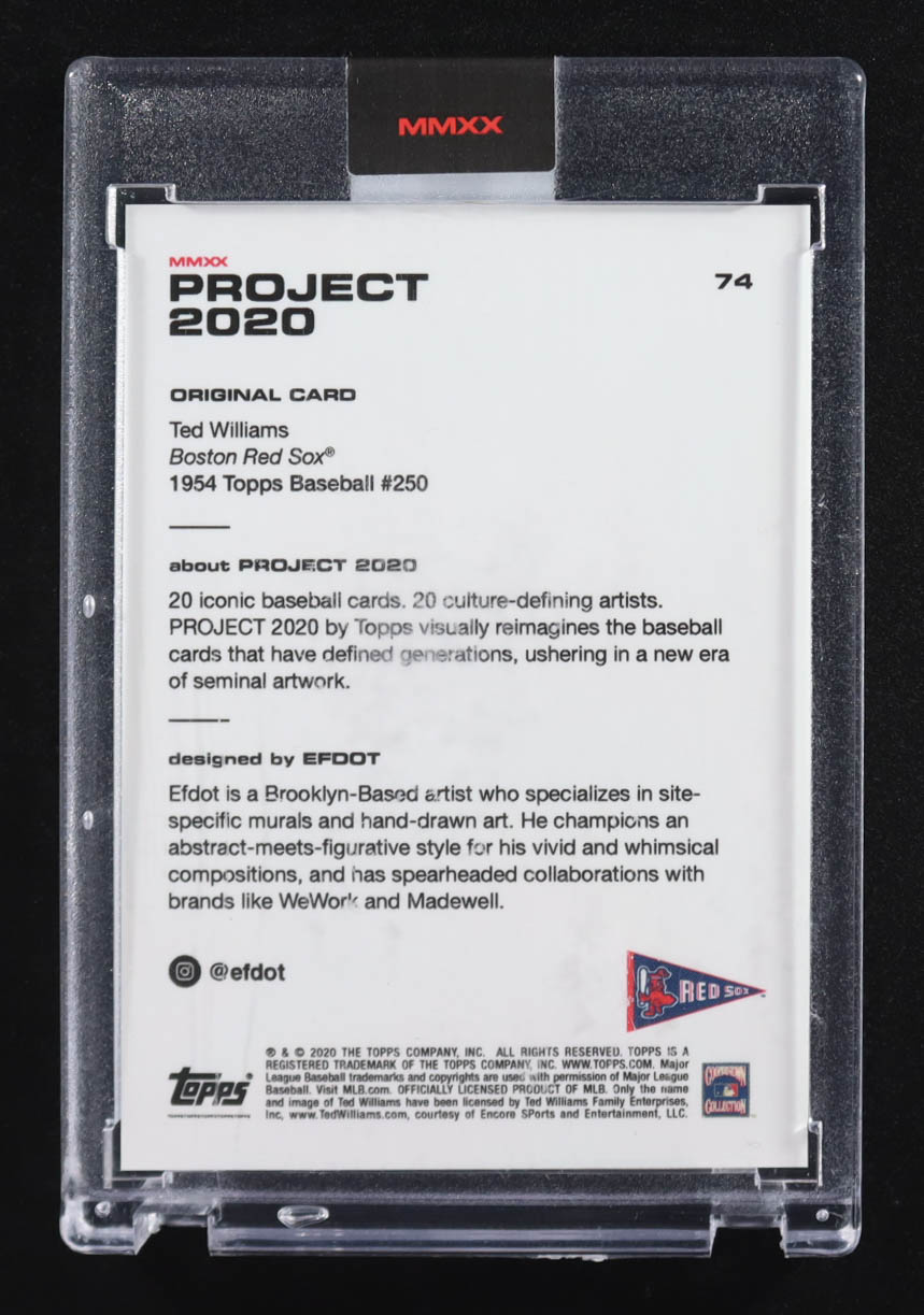 Ted Williams 2020 Topps Project 2020 #74 Efdot at PristineAuction.com Ted Williams 2020 Topps Project 2020 #74 Efdot at PristineAuction.com