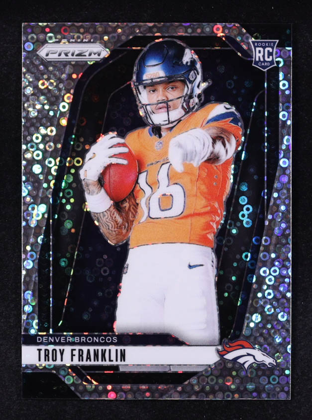 Troy Franklin 2024 Panini Prizm Rookie Variations Prizms No Huddle #39 RC at PristineAuction.com Troy Franklin 2024 Panini Prizm Rookie Variations Prizms No Huddle #39 RC at PristineAuction.com