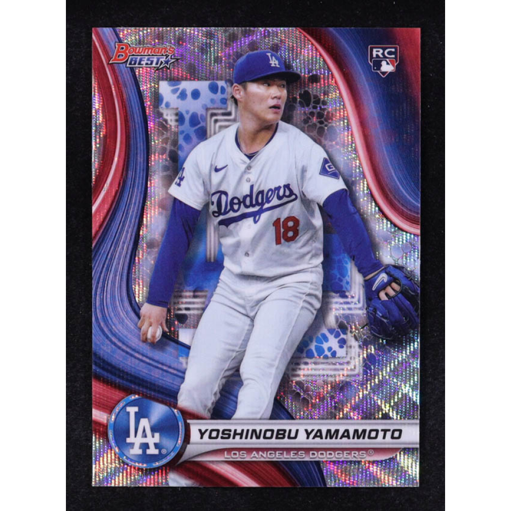 Yoshinobu Yamamoto 2024 Bowman's Best Wave Refractors #34 RC at PristineAuction.com